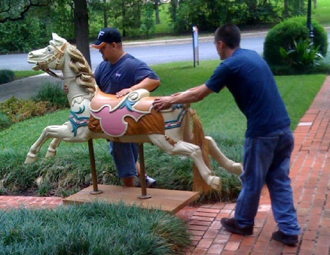 Orton & Spooner Antique English Double Seat Carousel Horse > Antique